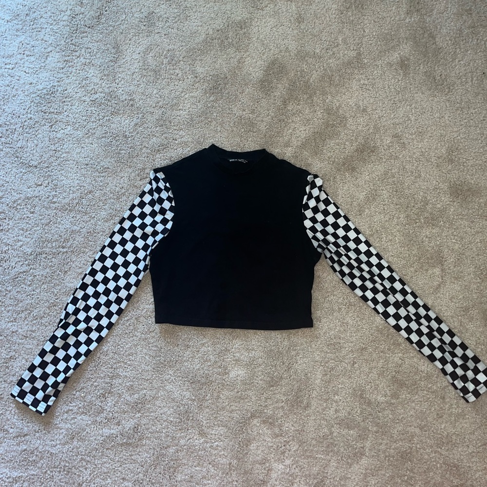 SHEIN - Racer long sleeve crop top